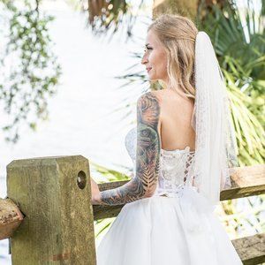 Soft Short Bridal Wedding English Net Waist Length Fingertip Bride